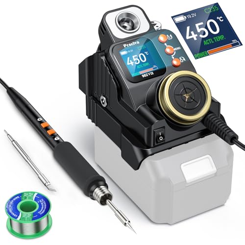 Lötstation, Preciva 50W Lötkolben Set Kabellose Tragbare Digitale Lötstation Temperatur einstellbar 90-450℃ (Keine Batterie) von Preciva
