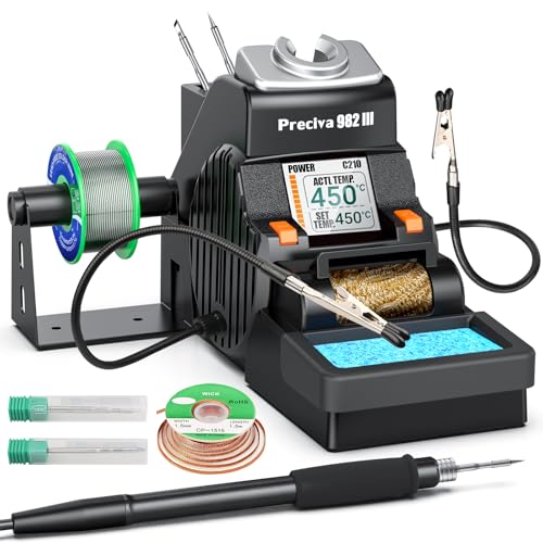 Lötstation, Preciva 982 III Präzision Lötstation 40W Leistung mit einstellbarer Temperatur 90 – 450°C für filigrane Arbeiten Schnelles Aufheizen und sofortiger Start für jeden Bastler und Profi Lötstation, Preciva 982 III Präzision Lötstation 40W Leistung mit einstellbarer Temperatur 90 – 450°C für filigrane Arbeiten Schnelles Aufheizen und sofortiger Start für jeden Bastler und Profi von Preciva