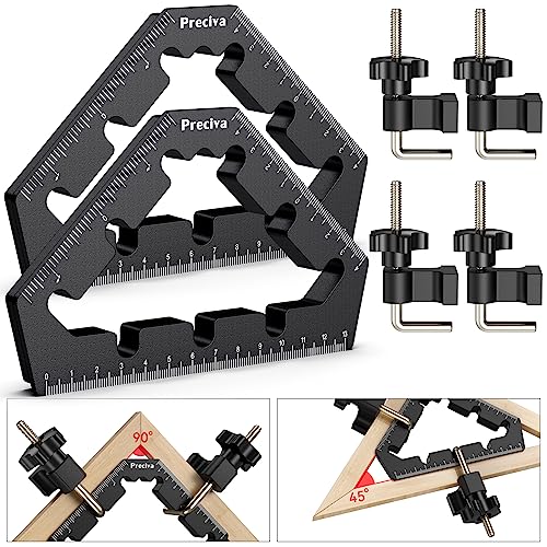 Positionierwinkel, Preciva 45/90 Grad Positionierwinkel Rechtwinklige Klemmen aus Aluminiumlegierung Holzbearbeitungswerkzeuge, Zimmermannswinkel für Holzbearbeitung, Heimwerken, Handwerk von Preciva