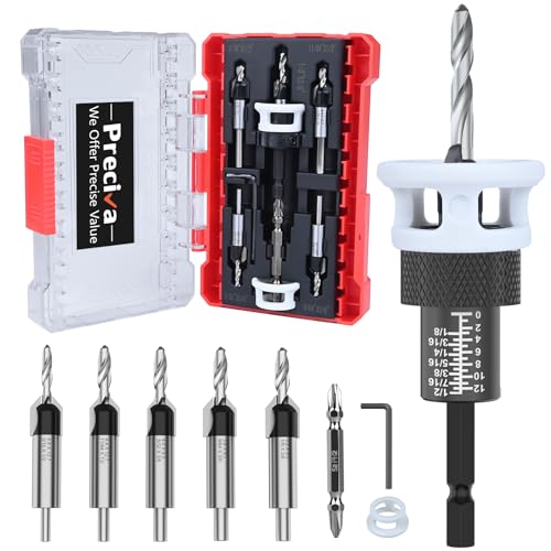Senkbohrer Set, Preciva Bohrer Set inkl. Kegelsenkerbohrer Tiefenanschlag Kreuzschlitz-Schraubendreher-Bits mit Aufbewahrungsbox für Holz, Spanplatten, Gipsplatte, Kunststoff Senkbohrer Set, Preciva Bohrer Set inkl. Kegelsenkerbohrer Tiefenanschlag Kreuzschlitz-Schraubendreher-Bits mit Aufbewahrungsbox für Holz, Spanplatten, Gipsplatte, Kunststoff von Preciva