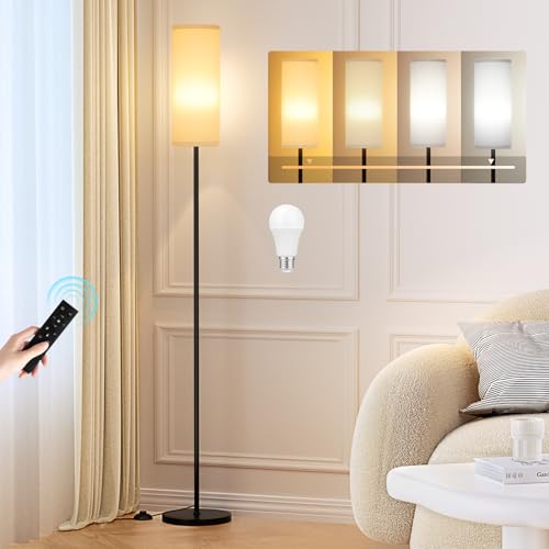 PreeOtti Stehlampe Wohnzimmer, Standleuchte LED Dimmbar Modern mit Fernbedienung, 4 Farbtemperaturen & Stufenlos Dimmbar, Grauer Stoff Lampenschirm, Leselampe für Wohnzimmer Schlafzimmer Büro PreeOtti Stehlampe Wohnzimmer, Standleuchte LED Dimmbar Modern mit Fernbedienung, 4 Farbtemperaturen & Stufenlos Dimmbar, Grauer Stoff Lampenschirm, Leselampe für Wohnzimmer Schlafzimmer Büro von PreeOtti
