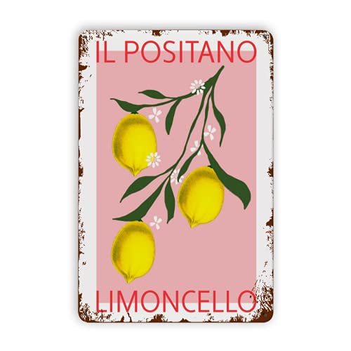 Positano-Poster, Motiv: Zitrone, Kunst, Bar, Wanddekoration, Metallschilder für Garage, Männerhöhle, Vintage-Blechschilder, 20,3 x 30,5 cm Positano-Poster, Motiv: Zitrone, Kunst, Bar, Wanddekoration, Metallschilder für Garage, Männerhöhle, Vintage-Blechschilder, 20,3 x 30,5 cm von Preeklen