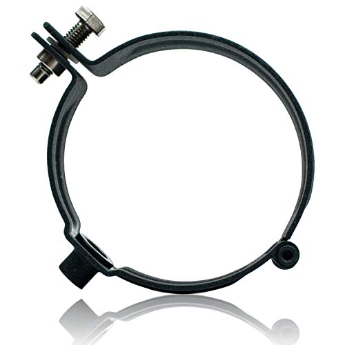Prefa - 3er Set Fallrohrschelle 100 mm in Aluminium P10 ähnlich RAL 7016 (anthrazit) mit M10 Gewindeanschluss - Alu Schraubrohrschelle zur Befestigung von Fallrohren am Gebäude von Bhgytec