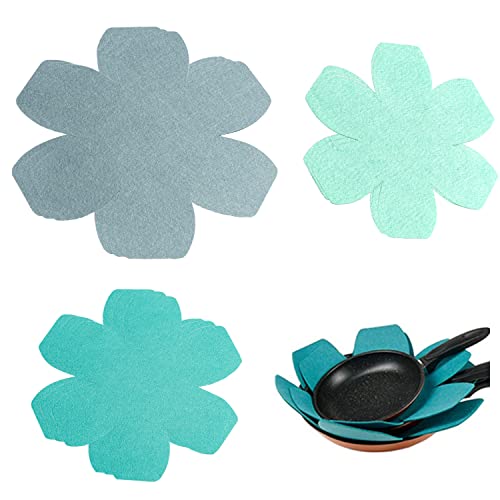 Prefdo Pfannenschutz, größere dickere Filz-Topfschutz-Pfannentrenner Pads, Set mit 12 und 3 verschiedenen Größen, Stapelschutz und Aufbewahrung für Ihr Kochgeschirr von Prefdo
