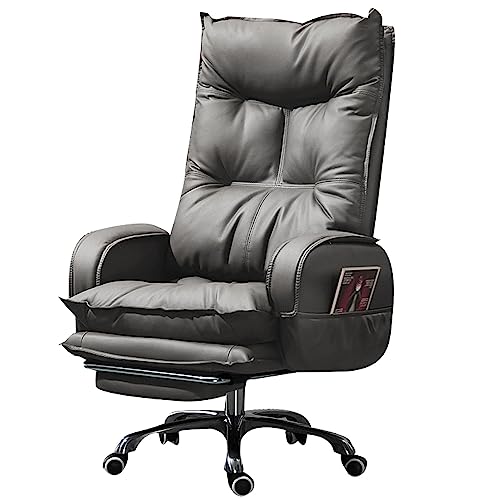 Preferspace Bürostuhl - Ergonomisch Chefsessel Computer Schreibtischstühle mit Tilt-Funktion, Drehbarer Arbeitsstuhl mit Lendenwirbelstütze, Starkes Metallgestell, PU-Leder von Preferspace