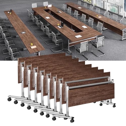 Faltbarer Konferenztisch mit Rädern Mobiles Büro Rollgestell Flip-Top-Design Große rechteckige Oberfläche Schulungsraum Geschäft Faltbarer Konferenztisch mit Rädern Mobiles Büro Rollgestell Flip-Top-Design Große rechteckige Oberfläche Schulungsraum Geschäft von Preferspace