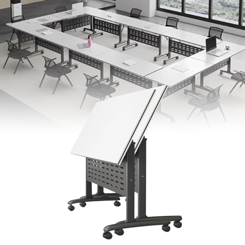 Klappbarer Konferenztisch mit Klappplatte, großer mobiler Schulungstisch mit Rollen, Konferenzraumtische, modulare Seminar- und Besprechungstische für das Büro Klappbarer Konferenztisch mit Klappplatte, großer mobiler Schulungstisch mit Rollen, Konferenzraumtische, modulare Seminar- und Besprechungstische für das Büro von Preferspace