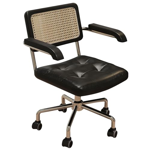 Preferspace Bürostuhl aus PU-Leder, ergonomischer Computer-Schreibtischstuhl, robuster Arbeitsstuhl – verstellbare Lordosenstütze und Armlehne, drehbarer Heimbürostuhl von Preferspace