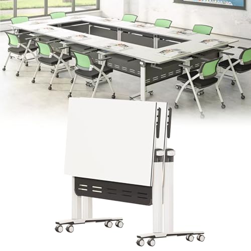 Preferspace Klappbarer Konferenztisch, mobil auf Rädern, Flip-Top-Design, verstärkter Stahlrahmen, Konferenzraumtische für Schulungen, Besprechungen, Büros, Klassenzimmer Preferspace Klappbarer Konferenztisch, mobil auf Rädern, Flip-Top-Design, verstärkter Stahlrahmen, Konferenzraumtische für Schulungen, Besprechungen, Büros, Klassenzimmer von Preferspace