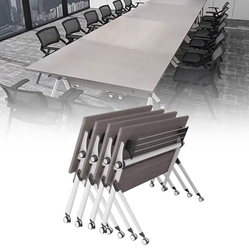 Preferspace Klappbarer Konferenztisch, mobiler Schulungstisch für Schulungsräume, klappbarer Besprechungstisch mit leisen Rollen, tragbar, robust, für die Geschäftsanwendung Preferspace Klappbarer Konferenztisch, mobiler Schulungstisch für Schulungsräume, klappbarer Besprechungstisch mit leisen Rollen, tragbar, robust, für die Geschäftsanwendung von Preferspace