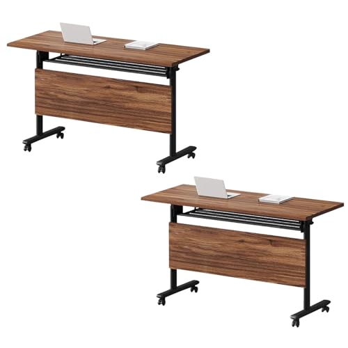 Preferspace Klappbarer Konferenztisch mit stabilem Stahlrahmen, Flip-Top-Design und 360-Rädern für Mobile Schulungsräume, perfekte Büros und Klassenzimmer von Preferspace