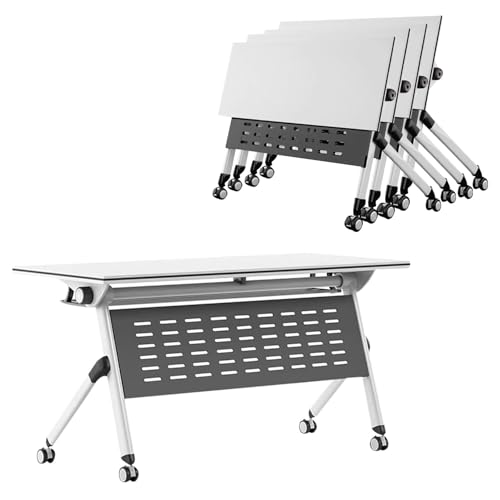 Preferspace Konferenzraumtische, Klapptisch mit feststellbaren Rädern, mobiler Schulungstisch mit Klappplatte, faltbares Design für das Büro, Zuhause, Klassenzimmer Preferspace Konferenzraumtische, Klapptisch mit feststellbaren Rädern, mobiler Schulungstisch mit Klappplatte, faltbares Design für das Büro, Zuhause, Klassenzimmer von Preferspace