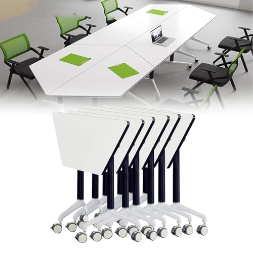 Preferspace Konferenztisch mit Rollen fürs Büro, Faltbare Besprechungstische, Stabiler mobiler Schulungsraum, Flip-Design, modulares Trapez für den Unterrichtsraum im Büro Preferspace Konferenztisch mit Rollen fürs Büro, Faltbare Besprechungstische, Stabiler mobiler Schulungsraum, Flip-Design, modulares Trapez für den Unterrichtsraum im Büro von Preferspace