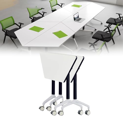 Preferspace Konferenztisch mit Rollen fürs Büro, Faltbare Besprechungstische, Stabiler mobiler Schulungsraum, Flip-Design, modulares Trapez für den Unterrichtsraum im Büro Preferspace Konferenztisch mit Rollen fürs Büro, Faltbare Besprechungstische, Stabiler mobiler Schulungsraum, Flip-Design, modulares Trapez für den Unterrichtsraum im Büro von Preferspace
