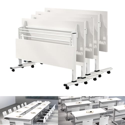 Preferspace Mobiler Konferenztisch mit Klappdeckel, 4-teilig, modulares Meeting-Seminar-Design, rollende, Faltbare Schulungsraumtische mit leisen Rädern Preferspace Mobiler Konferenztisch mit Klappdeckel, 4-teilig, modulares Meeting-Seminar-Design, rollende, Faltbare Schulungsraumtische mit leisen Rädern von Preferspace
