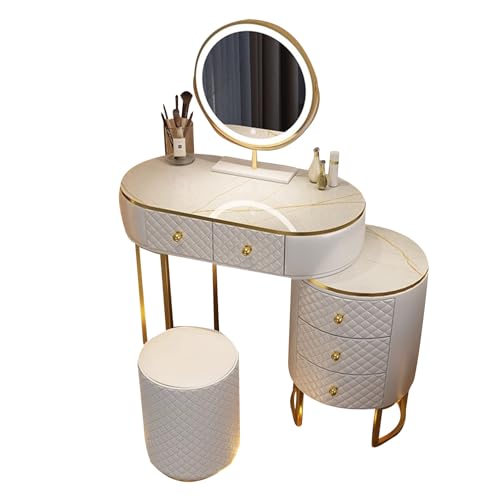 Preferspace Schminktisch mit Spiegel und Licht, 3 einstellbare Beleuchtungsmodi, Abnehmbarer Schrank für Links- oder Rechtsmontage, stabile Metallkonstruktion Preferspace Schminktisch mit Spiegel und Licht, 3 einstellbare Beleuchtungsmodi, Abnehmbarer Schrank für Links- oder Rechtsmontage, stabile Metallkonstruktion von Preferspace