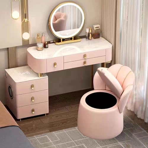 Schminktisch für Schlafzimmer, Schminktisch mit Touchscreen-Spiegel, 3 Lichtmodi, Ladestation, Frisiertisch, Abnehmbarer Lagerschrank, Metallbeine Schminktisch für Schlafzimmer, Schminktisch mit Touchscreen-Spiegel, 3 Lichtmodi, Ladestation, Frisiertisch, Abnehmbarer Lagerschrank, Metallbeine von Preferspace