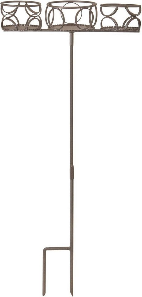 Preis-Shop24 Dekoobjekt Dreifach Getränkehalter für Garten oder Strand Metall von Preis-Shop24