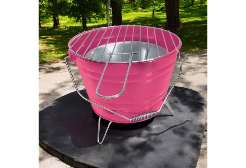 Preis-Shop24 Holzkohlegrill Grilleimer Pronto Holzkohlegrill Grilleimer Pink von Preis-Shop24