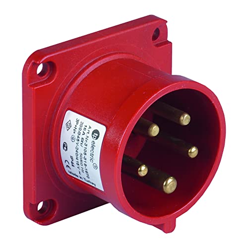 CEE Einbaustecker gerade 5P 16A 400V IP44 75x75 Anbaustecker Schraubklemme von Preis-Zone