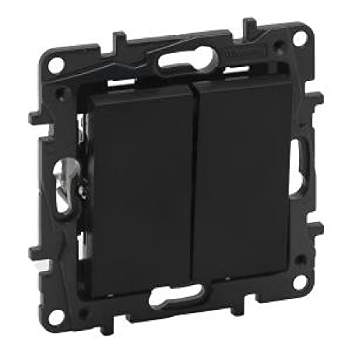 Doppelschalter 10 AX schwarz Niloe Step Lichtschalter Ein- / Ausschalter von Preis-Zone