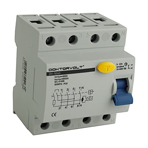 Fehlerstromschutzschalter 4P 40A 30mA Typ A FI-Schalter RCCB RCD Schalter Doktorvolt 5040 von Preis-Zone