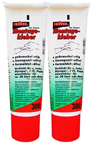 Preisjubel 2 x BRÜCOL Montagekleber für Innen 300g, Klebstoff, Alleskleber, Bauklebstoff von Preisjubel