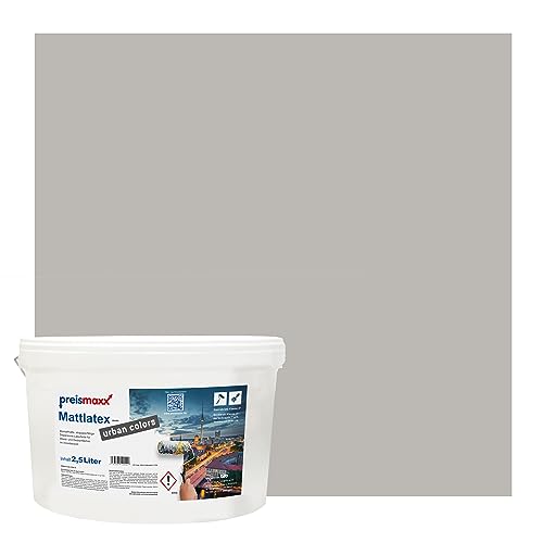 Preismaxx Mattlatex urban colors, bunte Wandfarbe, grau, taupegrau, taupe grey 2,5L von Preismaxx