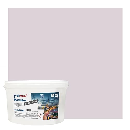 Preismaxx Mattlatex urban colors, bunte Wandfarbe, lila, helles mauve, light mauve 2,5L von Preismaxx