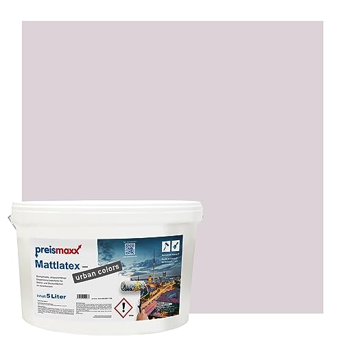 Preismaxx Mattlatex urban colors, bunte Wandfarbe, lila, helles mauve, light mauve 5L von Preismaxx