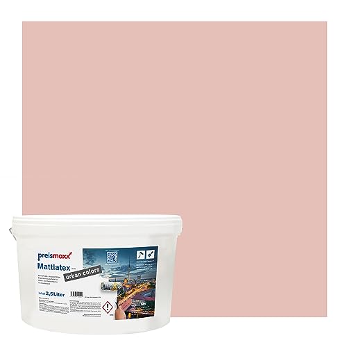 Preismaxx Mattlatex urban colors, bunte Wandfarbe, rot, rosenquarz, rose quartz 2,5L von Preismaxx