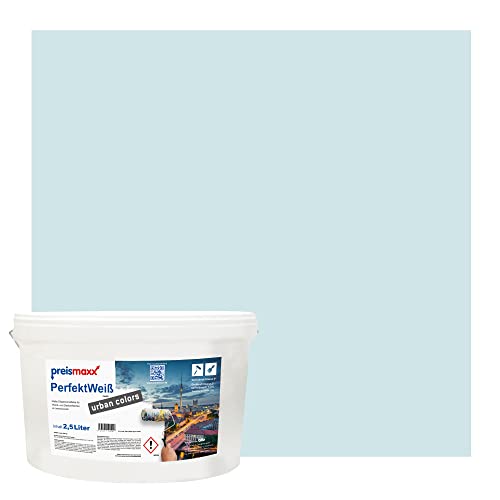 Preismaxx Perfektweiß urban colors, bunte Wandfarbe, blau, himmelsblau, sky blue 2,5L, Innenfarbe, hohe Deckkraft Klasse 2, matt von Preismaxx