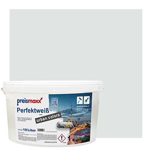 Preismaxx Perfektweiß urban colors, bunte Wandfarbe, grau, hellgrau, light grey 10L, Innenfarbe, hohe Deckkraft Klasse 2, matt von Preismaxx