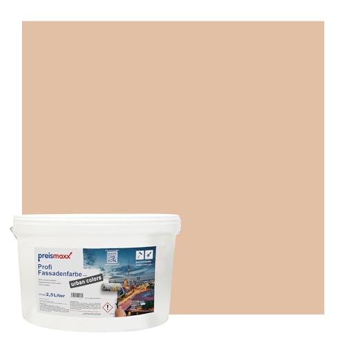 Preismaxx Profi Fassadenfarbe urban colors, bunte Außenfarbe, beige, dunkelbeige, dark beige 2,5L, matte, wasserabweisende Aussen-Dispersion, hohe Wasserdampfdurchlässigkeit Preismaxx Profi Fassadenfarbe urban colors, bunte Außenfarbe, beige, dunkelbeige, dark beige 2,5L, matte, wasserabweisende Aussen-Dispersion, hohe Wasserdampfdurchlässigkeit von Preismaxx
