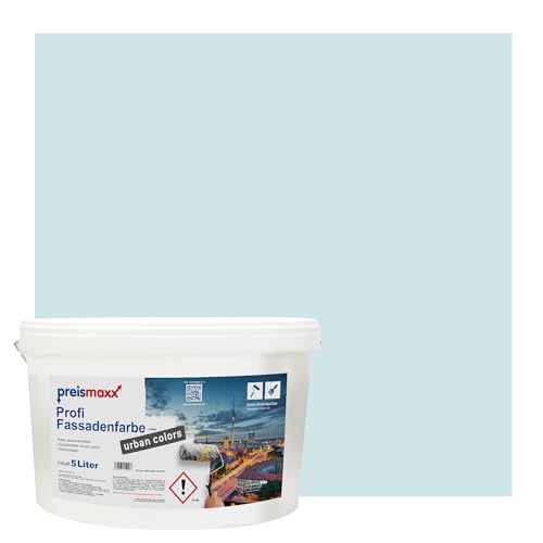 Preismaxx Profi Fassadenfarbe urban colors, bunte Außenfarbe, blau, himmelsblau, sky blue 5L, matte, wasserabweisende Aussen-Dispersion, hohe Wasserdampfdurchlässigkeit Preismaxx Profi Fassadenfarbe urban colors, bunte Außenfarbe, blau, himmelsblau, sky blue 5L, matte, wasserabweisende Aussen-Dispersion, hohe Wasserdampfdurchlässigkeit von Preismaxx