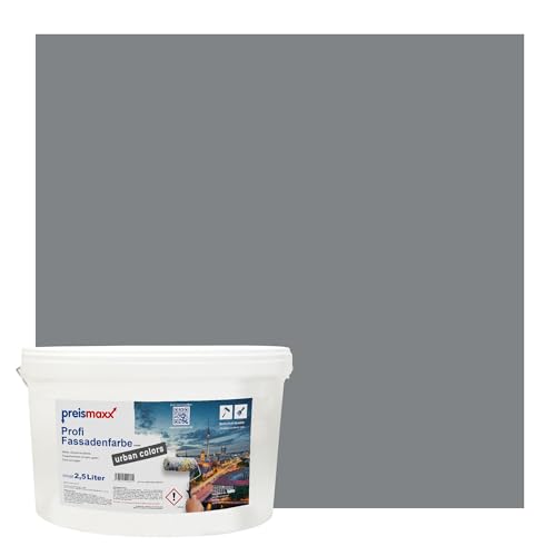 Preismaxx Profi Fassadenfarbe urban colors, bunte Außenfarbe, grau, asphaltgrau, asphalt grey 2,5L, matte, wasserabweisende Aussen-Dispersion, hohe Wasserdampfdurchlässigkeit Preismaxx Profi Fassadenfarbe urban colors, bunte Außenfarbe, grau, asphaltgrau, asphalt grey 2,5L, matte, wasserabweisende Aussen-Dispersion, hohe Wasserdampfdurchlässigkeit von Preismaxx