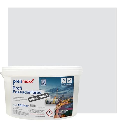 Preismaxx Profi Fassadenfarbe urban colors, bunte Außenfarbe, grau, eisgrau, ice grey 10L, matte, wasserabweisende Aussen-Dispersion, hohe Wasserdampfdurchlässigkeit Preismaxx Profi Fassadenfarbe urban colors, bunte Außenfarbe, grau, eisgrau, ice grey 10L, matte, wasserabweisende Aussen-Dispersion, hohe Wasserdampfdurchlässigkeit von Preismaxx
