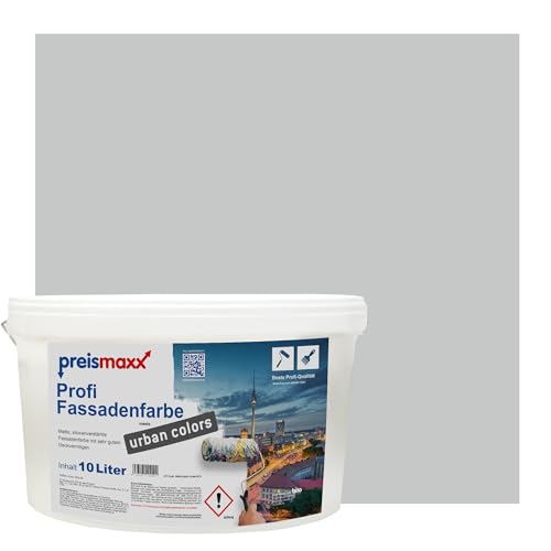 Preismaxx Profi Fassadenfarbe urban colors, bunte Außenfarbe, grau, steingrau, stone grey 10L, matte, wasserabweisende Aussen-Dispersion, hohe Wasserdampfdurchlässigkeit Preismaxx Profi Fassadenfarbe urban colors, bunte Außenfarbe, grau, steingrau, stone grey 10L, matte, wasserabweisende Aussen-Dispersion, hohe Wasserdampfdurchlässigkeit von Preismaxx