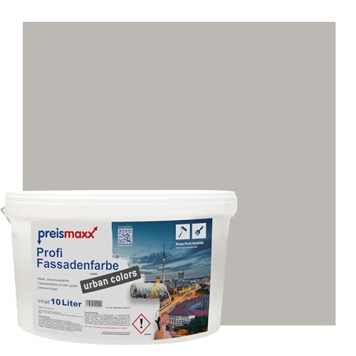 Preismaxx Profi Fassadenfarbe urban colors, bunte Außenfarbe, grau, taupegrau, taupe grey 10L, matte, wasserabweisende Aussen-Dispersion, hohe Wasserdampfdurchlässigkeit Preismaxx Profi Fassadenfarbe urban colors, bunte Außenfarbe, grau, taupegrau, taupe grey 10L, matte, wasserabweisende Aussen-Dispersion, hohe Wasserdampfdurchlässigkeit von Preismaxx