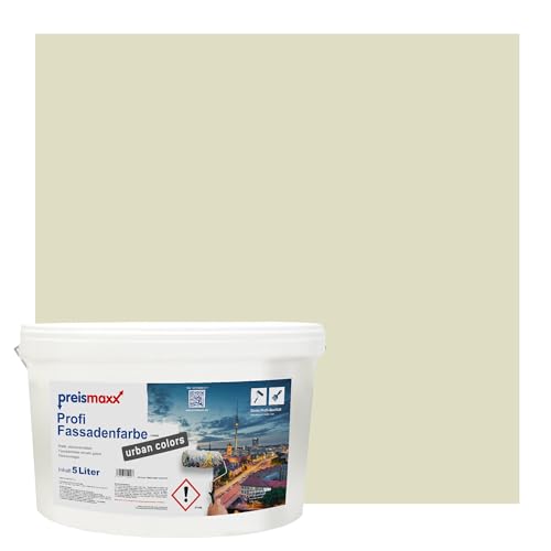 Preismaxx Profi Fassadenfarbe urban colors, bunte Außenfarbe, grün, mauvegrün, mauve green 5L, matte, wasserabweisende Aussen-Dispersion, hohe Wasserdampfdurchlässigkeit Preismaxx Profi Fassadenfarbe urban colors, bunte Außenfarbe, grün, mauvegrün, mauve green 5L, matte, wasserabweisende Aussen-Dispersion, hohe Wasserdampfdurchlässigkeit von Preismaxx