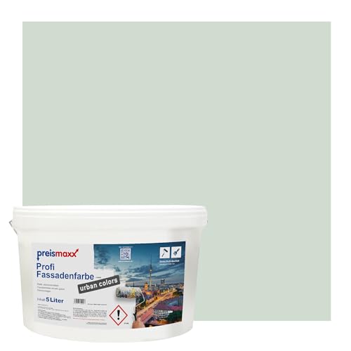 Preismaxx Profi Fassadenfarbe urban colors, bunte Außenfarbe, grün, salbeigrün, sage green 5L, matte, wasserabweisende Aussen-Dispersion, hohe Wasserdampfdurchlässigkeit Preismaxx Profi Fassadenfarbe urban colors, bunte Außenfarbe, grün, salbeigrün, sage green 5L, matte, wasserabweisende Aussen-Dispersion, hohe Wasserdampfdurchlässigkeit von Preismaxx