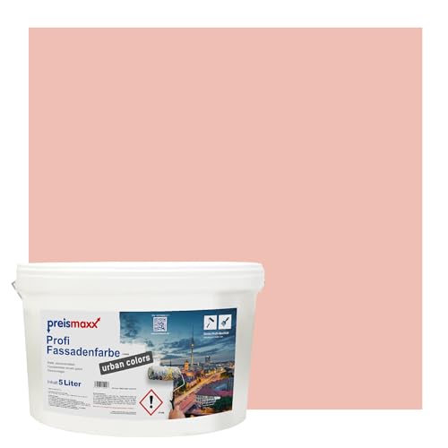 Preismaxx Profi Fassadenfarbe urban colors, bunte Außenfarbe, rosa, pfirsichrosa, pink peach 5L, matte, wasserabweisende Aussen-Dispersion, hohe Wasserdampfdurchlässigkeit Preismaxx Profi Fassadenfarbe urban colors, bunte Außenfarbe, rosa, pfirsichrosa, pink peach 5L, matte, wasserabweisende Aussen-Dispersion, hohe Wasserdampfdurchlässigkeit von Preismaxx
