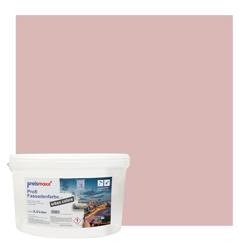 Preismaxx Profi Fassadenfarbe urban colors, bunte Außenfarbe, rosa, pupuritrosa, pupurite pink 2,5L, matte, wasserabweisende Aussen-Dispersion, hohe Wasserdampfdurchlässigkeit Preismaxx Profi Fassadenfarbe urban colors, bunte Außenfarbe, rosa, pupuritrosa, pupurite pink 2,5L, matte, wasserabweisende Aussen-Dispersion, hohe Wasserdampfdurchlässigkeit von Preismaxx