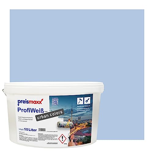 Preismaxx Profiweiß urban colors, bunte Wandfarbe, blau, denim 10L, Innenfarbe, hohe Deckkraft Klasse 2, matt von Preismaxx