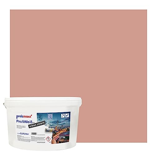 Preismaxx Profiweiß urban colors, bunte Wandfarbe, braun, helles rotbraun, light red-brown 2,5L, Innenfarbe, hohe Deckkraft Klasse 2, matt von Preismaxx