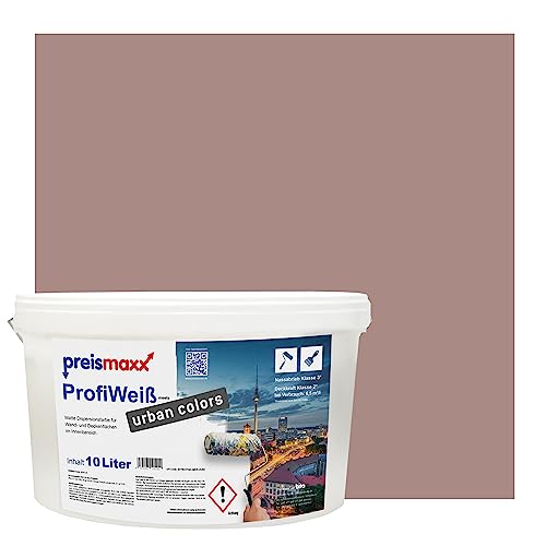 Preismaxx Profiweiß urban colors, bunte Wandfarbe, braun, schokobraun, chocolate brown 10L, Innenfarbe, hohe Deckkraft Klasse 2, matt von Preismaxx