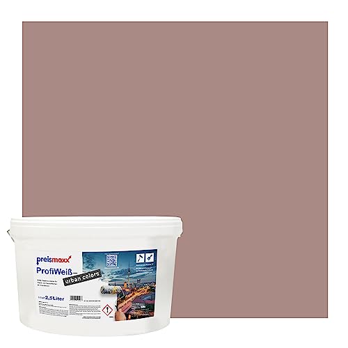 Preismaxx Profiweiß urban colors, bunte Wandfarbe, braun, schokobraun, chocolate brown 2,5L, Innenfarbe, hohe Deckkraft Klasse 2, matt von Preismaxx