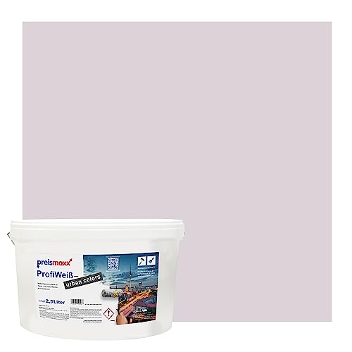 Preismaxx Profiweiß urban colors, bunte Wandfarbe, lila, helles mauve, light mauve 2,5L, Innenfarbe, hohe Deckkraft Klasse 2, matt von Preismaxx