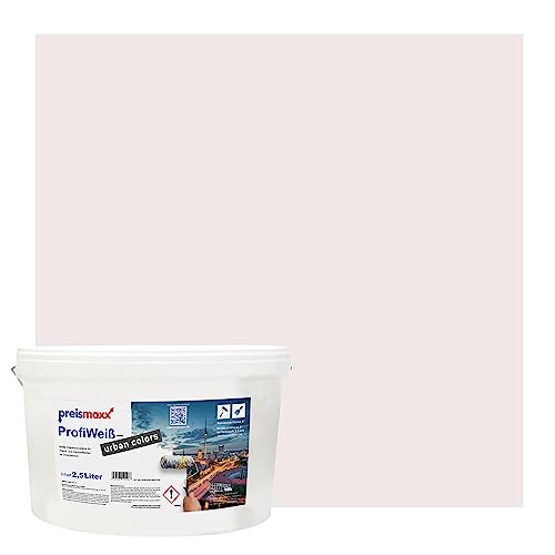 Preismaxx Profiweiß urban colors, bunte Wandfarbe, rosa, fliederrosa, lilac pink 2,5L, Innenfarbe, hohe Deckkraft Klasse 2, matt von Preismaxx