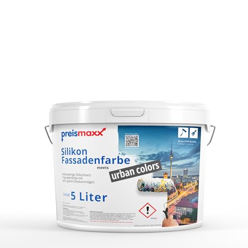 Preismaxx Silikonharz Fassadenfarbe, Helles Rotbraun Braun 5L hochwertige, matte, wasserabweisende Aussen-Dispersion, sehr guter Regenschutz - Abperleffekt Preismaxx Silikonharz Fassadenfarbe, Helles Rotbraun Braun 5L hochwertige, matte, wasserabweisende Aussen-Dispersion, sehr guter Regenschutz - Abperleffekt von Preismaxx